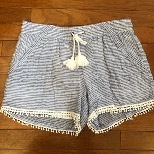 Blue and white shorts